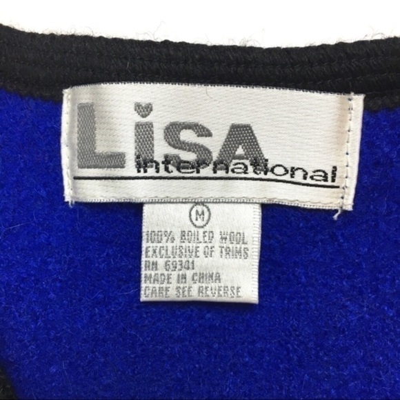 VINTAGE Christmas Vest 100% Boiled Wool Embroidered Zip Candy Canes Size Medium - Picture 8 of 9